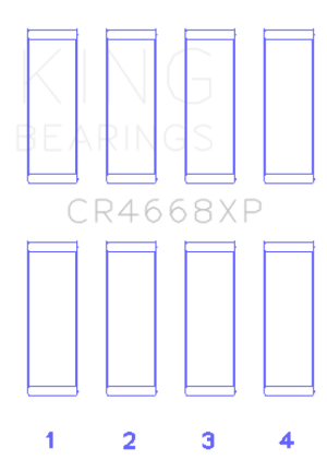 Chrysler Caliber SRT4 Connecting Rod Bearing Set - King Engine Bearings - Race bearings, Trimetal pMax Black - `08-`09
